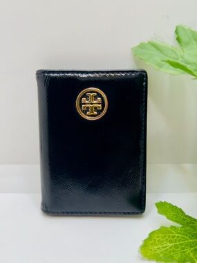 Tory Burch  Signature Logo Leather Card Holder Black Wallet